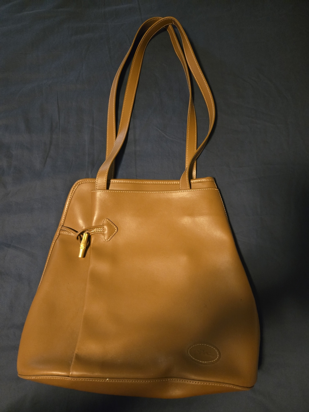 Longchamp Tan Leather Tote Bag-needs a touch of love